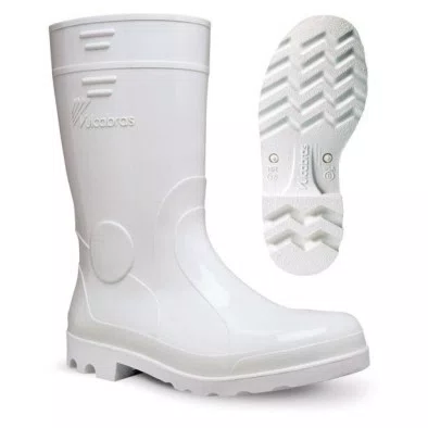 BOTA PVC BRANCA C/LONGO S/FORRO 36