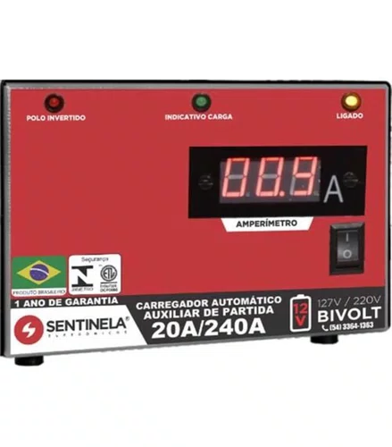 CARREGADOR DE BATERIA SENTINELA  CA 20A 12V
