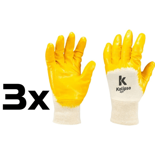 Kit 3 Luva de segurança nitrili-ka 20 amarela