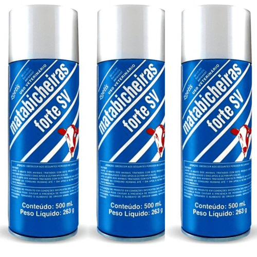 Kit 3 Mata Bicheiras Forte Spray Mata Larvas Bernes Gado