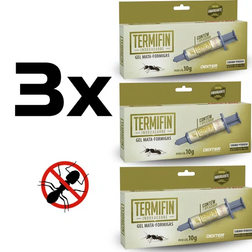 Kit 3 Repelente Termifin Gel Mata Baratas 10g Com Aplicador