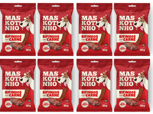 Kit 4 Petisco Maskotinho Bifinho Para Cães Sabor Carne