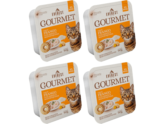 Kit 4 Un Ração Gatos Gourmet Frango Arroz e Mandioquinha
