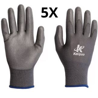 Kit 5 Luvas Pu Cinza Ca 15 272