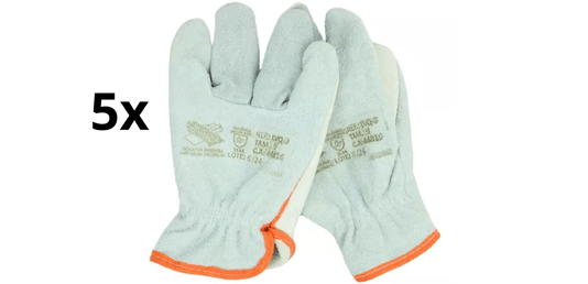 Kit 5 Luvas Vaqueta Mista Petroleira Epi Ca 44816 - 7cm