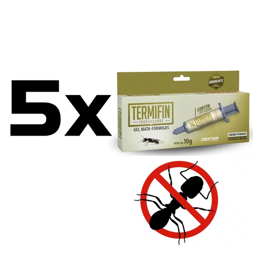 Kit 5 Seringa Gel In-seticida Mata Formiga 10g Termifin