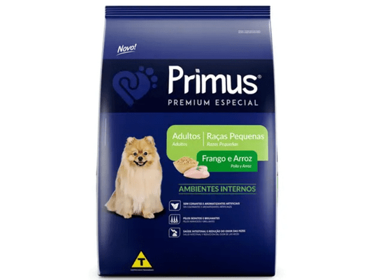 Ração Primus Premium Cães Adultos Raças Pequenas Frango Arroz 10,1Kg