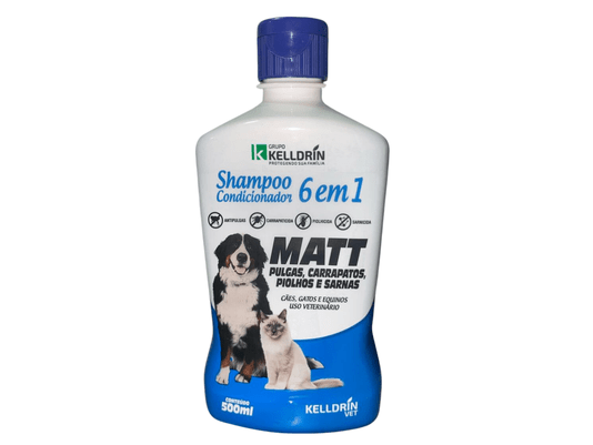 SHAMPOO/COND MATT PULGAS KELLDRIN  6 EM -  500 ML
