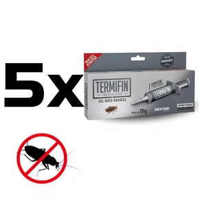 5 Unidades Termifin Mata Baratas Seringa 10g