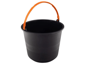 Balde Plástico Preto Com Alça Extra Forte Metasul - 12L