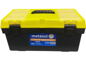 Caixa Guardar Ferramentas Cargo Pol Amarela Metasul 24x50cm