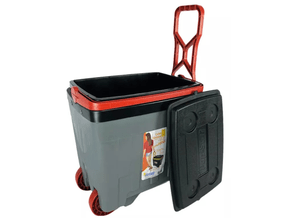 Caixa Térmica Cooler 34LTS c/ Rodas Cor Cinza Alça Vermelha