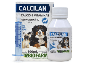 Calcilan Calcio e Vitaminas Para Cães Biofarm - 100ml