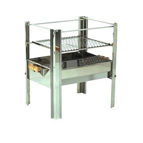 Churrasqueira Inox  Aberta Desmontável Camping Com Grelha - Briguenthe