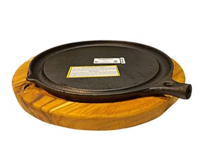 Conjunto Bifeteira Redonda Alça Madeira C/Suporte - Fumil Panela Mineira