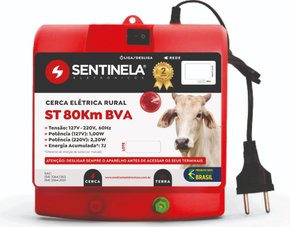 Eletrificador de Cerca Rural ST 80KM BVA Bivolt Auto.- Sentinela