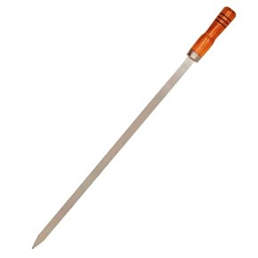 Espeto Alumínio Lâmina Larga Cabo Madeira 85cm - Brighente