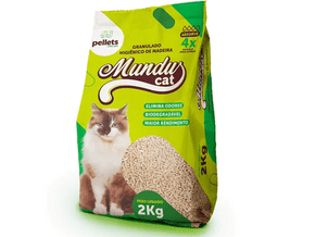 Granulado Higiênico de Madeira Gato Mundu Cat 2kg
