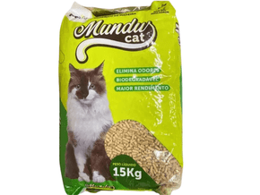 Granulado Higiênico de Madeira Para Gato Mundu Cat 15kg