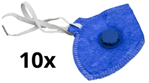 Kit 10 Máscaras Azul Respirador Pff2 Com Válvula ALLIANCE CA - 39236