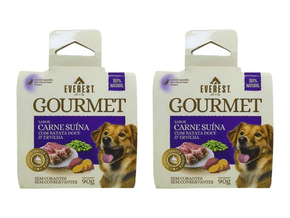 Kit 2 Un Ração Cães Gourmet Carne Suína Batata Doce Ervilha