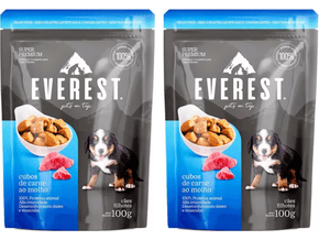 Kit 2Un Ração Cães Filhotes Gourmet Cubos Carne ao Molho