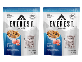 Kit 2Un Ração Gatos Filhotes Gourmet Cubos Frango ao Molho