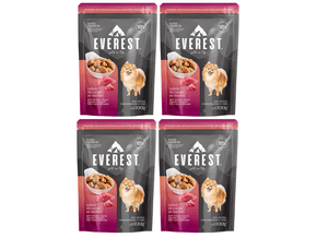 Kit 4 Un Ração Cães Adultos Gourmet Cubos Carne Raças Pequenas/Mini 100g