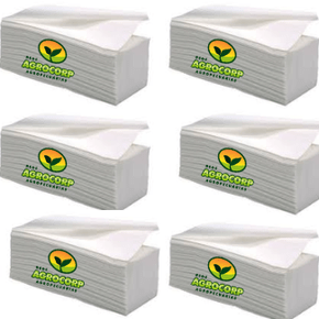 Kit 6 Papel Toalha 1000 folhas 20x21 100% Celulose Agrocorp