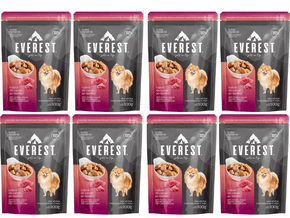 Kit 8 Un Ração Cães Adultos Gourmet Cubos Carne Raças Pequenas/Mini 100g