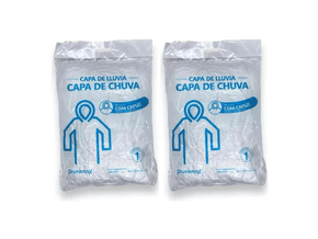 Kit Capa de Chuva Descartável - Com Capuz (2 Unidades)