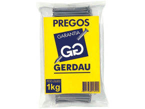 Pacote de Pregos Lisos com Cabeça 13x15 1Kg - Gerdau Pacote de Pregos Lisos com Cabeça 13x15 1Kg - Gerdau