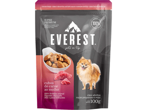 Ração Cães Adultos Gourmet Cubos Carne Raças Pequenas/Mini 100g