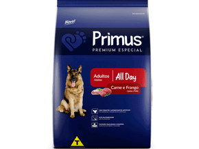Ração Primus All Day Carne/Frango Cães adultos 10,1kg Argepasi