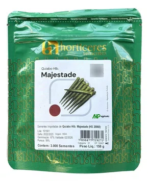 Semente de Quiabo Híbrido Majestade - Embalagem 3MX Semente de Quiabo Híbrido Majestade - Embalagem 3MX
