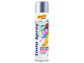 Tinta Spray Prata Metálico 400Ml - Mundial Prime