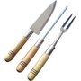 Kit Para Churrasco Faca + Garfo + Chaira - Madeferinox