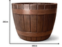 Vaso Tina Redondo Baixo 25Cm Carvalho - Nutriplast